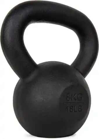 Bol.com Virtufit gietijzeren kettlebell pro - gewichten - 8 kg - zwart - kettle bell aanbieding
