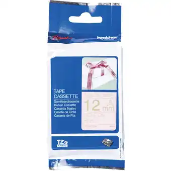 Conrad Labeltape textiel ongelamineerd brother tze, tz tze-re34 tapekleur: roze tekstkleur:goud 12 mm 4 m aanbieding