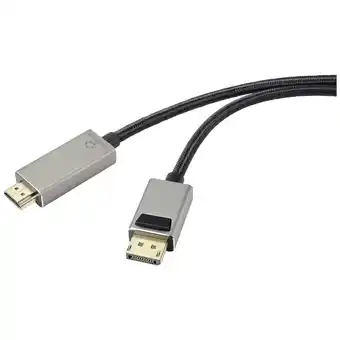 Conrad Renkforce displayport / hdmi adapterkabel displayport stekker, hdmi-a stekker 1.00 m zwart uhd 8k @ 60 hz, uhd 4k @ 120 hz rf aanbieding