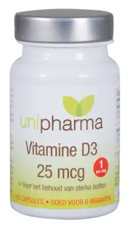 De Online Drogist Unipharma vitamine d3 25mcg capsules 180cp aanbieding