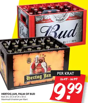 Dekamarkt Hertog Jan, Palm of Bud 24*250/300ml aanbieding