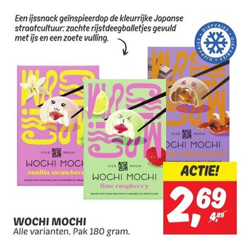 Dekamarkt WOCHI MOCHI Alle varianten. Pak 180 gram. aanbieding