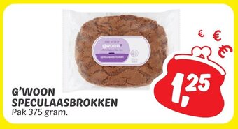 Dekamarkt G'WOON SPECULAASBROKKEN Pak 375 gram. aanbieding