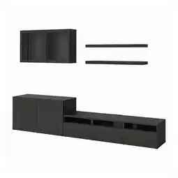 IKEA Bestå / lack tv-meubel, combi, zwartbruin, 300x42x195 cm aanbieding
