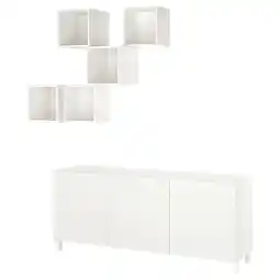IKEA Bestå / eket tv-/opbergcombinatie, wit/lappviken/stubbarp, 180x42x220 cm aanbieding