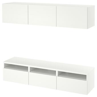 IKEA Bestå tv-meubel, wit/lappviken wit, 180x42x185 cm aanbieding