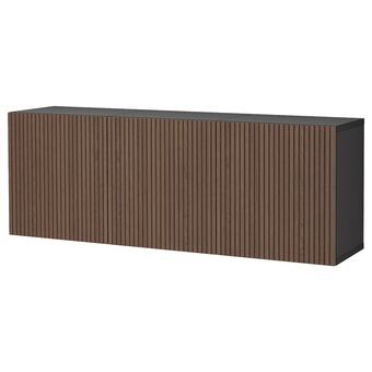 IKEA Bestå kastcombinatie wand, zwartbruin björköviken/bruin gebeitst eiken fineer, 180x42x64 cm aanbieding