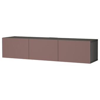 IKEA Bestå tv-meubel met deuren, zwartbruin/hjortviken bruin, 180x42x38 cm aanbieding