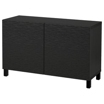 IKEA Bestå opberger met deuren, zwartbruin/laxviken/stubbarp zwart, 120x42x74 cm aanbieding