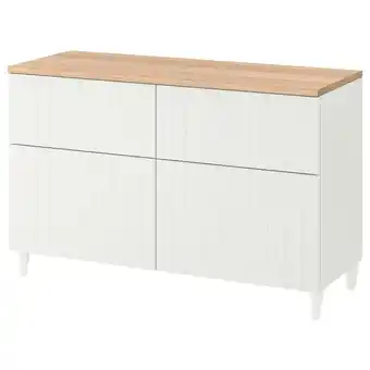 IKEA Bestå opbergcombi met deuren/lades, wit/sutterviken/kabbarp wit, 120x42x76 cm aanbieding