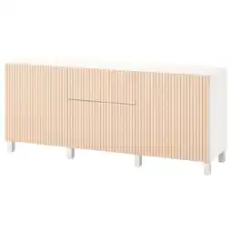 IKEA Bestå opberger met lades, wit björköviken/berkenfineer, 180x42x74 cm aanbieding