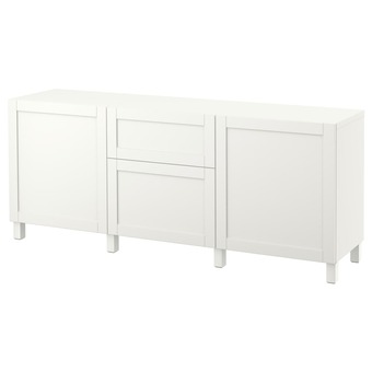 IKEA Bestå opberger met lades, wit/hanviken/stubbarp wit, 180x42x74 cm aanbieding