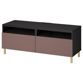 IKEA Bestå tv-meubel met lades, zwartbruin/hjortviken/ösarp bruin, 120x42x48 cm aanbieding