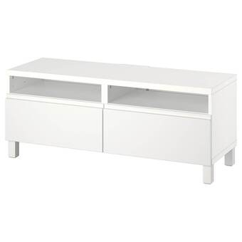 IKEA Bestå tv-meubel met lades, wit/västerviken/stubbarp wit, 120x42x48 cm aanbieding