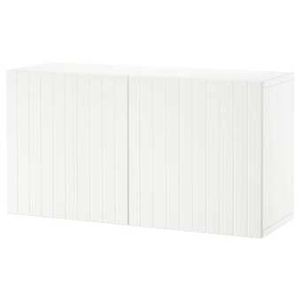 IKEA Bestå kast met deuren, wit/sutterviken wit, 120x42x64 cm aanbieding