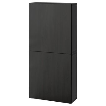 IKEA Bestå bovenkast met 2 deuren, zwartbruin/lappviken zwartbruin, 60x22x128 cm aanbieding