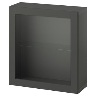 IKEA Bestå kast met deur, donkergrijs/sindvik donkergrijs, 60x22x64 cm aanbieding