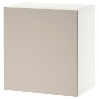 IKEA Bestå kast met deur, wit/lappviken licht grijsbeige, 60x42x64 cm aanbieding