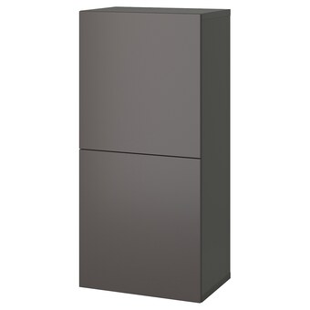 IKEA Bestå kast met deuren, donkergrijs/lappviken donkergrijs, 60x42x129 cm aanbieding