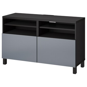 IKEA Bestå tv-meubel met deuren, zwartbruin/riksviken/stubbarp geborsteld donker tinnen effect, 120x42x74 cm aanbieding