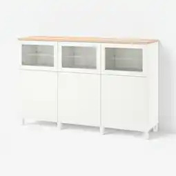 IKEA Bestå opberger met deuren, lappviken/stubbarp/sindvik wit helder glas, 180x42x114 cm aanbieding