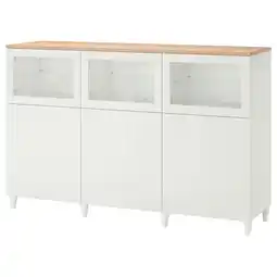 IKEA Bestå opberger met deuren, wit/sutterviken/kabbarp wit helder glas, 180x42x114 cm aanbieding