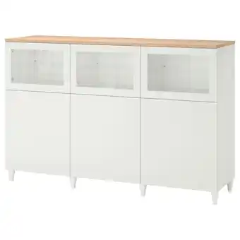 IKEA Bestå opberger met deuren, wit/sutterviken/kabbarp wit helder glas, 180x42x114 cm aanbieding