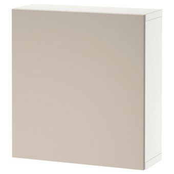 IKEA Bestå kastencombinatie voor wandmontage, wit/lappviken lichtgrijs/beige, 60x22x64 cm aanbieding