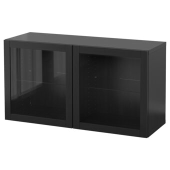 IKEA Bestå kastencombinatie voor wandmontage, zwartbruin/sindvik, 120x42x64 cm aanbieding