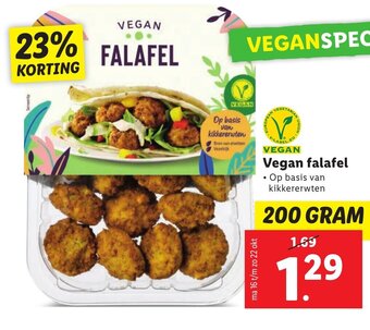 Lidl Vegan falafel 200g aanbieding