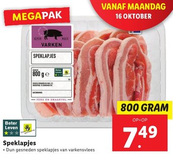 Lidl Speklapjes 800g aanbieding