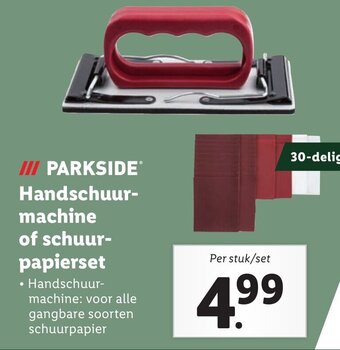 Lidl PARKSIDE Bandschuurmachine of schuurpapier set aanbieding
