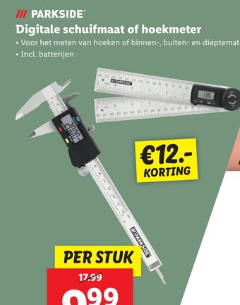 Lidl PARKSIDE Digitale schuifmaat of hoekmeter aanbieding