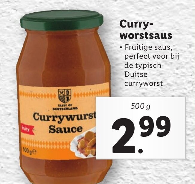 Currywurst Sauce 500g aanbieding bij Lidl