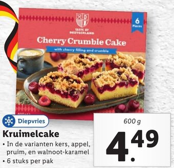 Lidl Kruimelcake 600g aanbieding