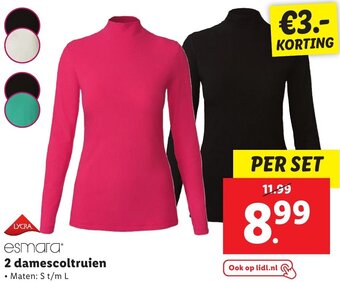 Lidl esmara 2 damescoltruien aanbieding