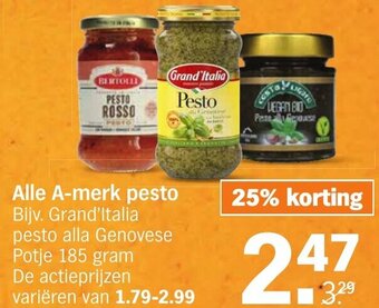 Albert Heijn Alle A-merk pesto 185g aanbieding