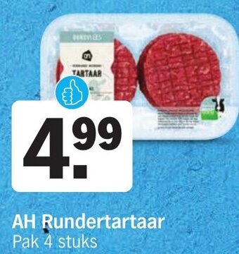 Albert Heijn AH Rundertartaar Pak 4 stuks aanbieding