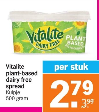 Albert Heijn Vitalite plant-based dairy free spread Kuipje 500 gram aanbieding