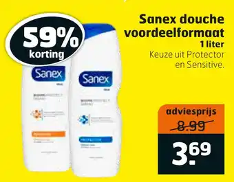 Trekpleister Sanex douche voordeelformaat aanbieding