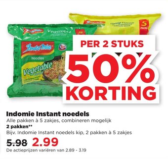 PLUS Indomie Instant noedels 5 zakjes 2 pakken aanbieding