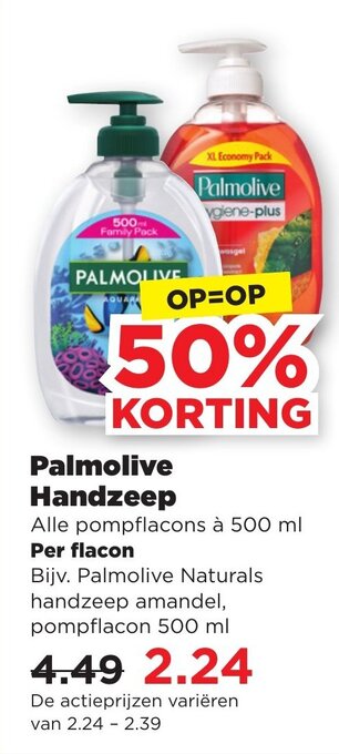 PLUS Palmolive Handzeep 500 ml aanbieding