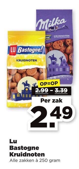 PLUS Lu Bastogne Kruidnoten 250 gram aanbieding