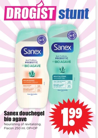 Dirk Sanex douchegel bio agave 250 ml aanbieding