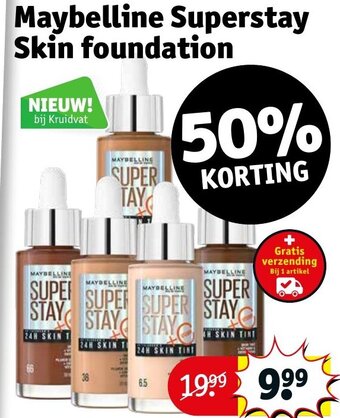 Kruidvat Maybelline Superstay Skin foundation aanbieding