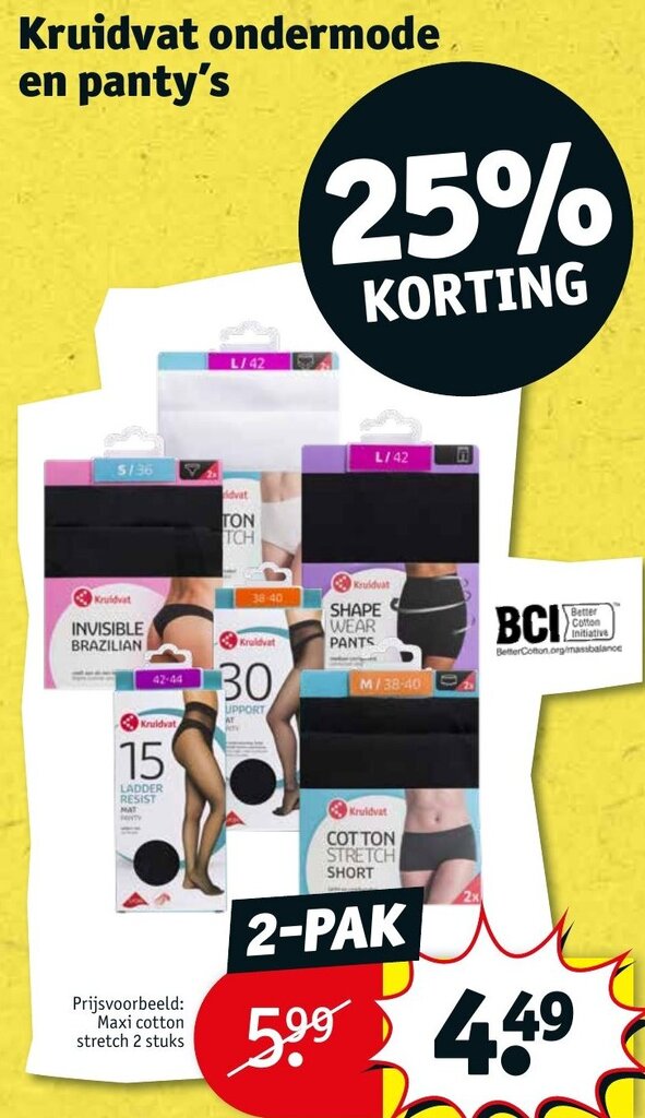 Kruidvat ondermode en panty's aanbieding bij Kruidvat