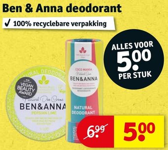 Kruidvat Ben & Anna deodorant aanbieding