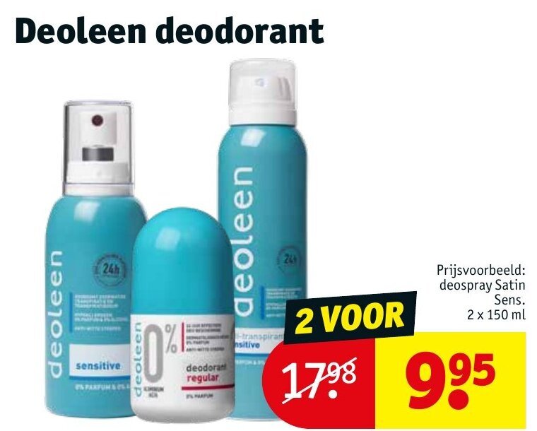 Deoleen deodorant aanbieding bij Kruidvat