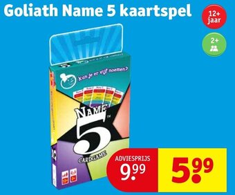 Kruidvat Goliath Name 5 kaartspel aanbieding