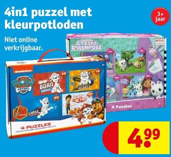 Kruidvat 4in1 puzzel met kleurpotloden aanbieding